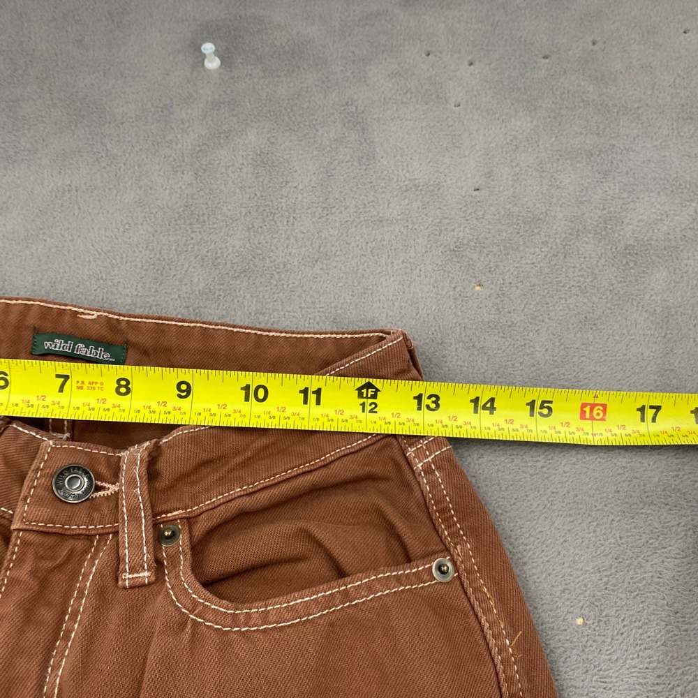 Wild Fable Brown Mid-Rise Baggy Cargo Pants Contrast Stitch Size 00/R - Picture 3 of 13